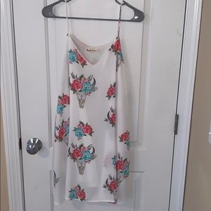 Peach Love Floral Bullhead Chiffon Dress